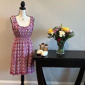 Max Studio Pink Floral-Print Sleeveless Midi Dress